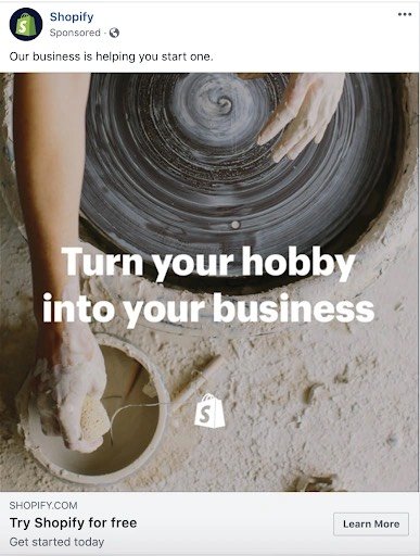 SaaS Facebook Ad by Shopify