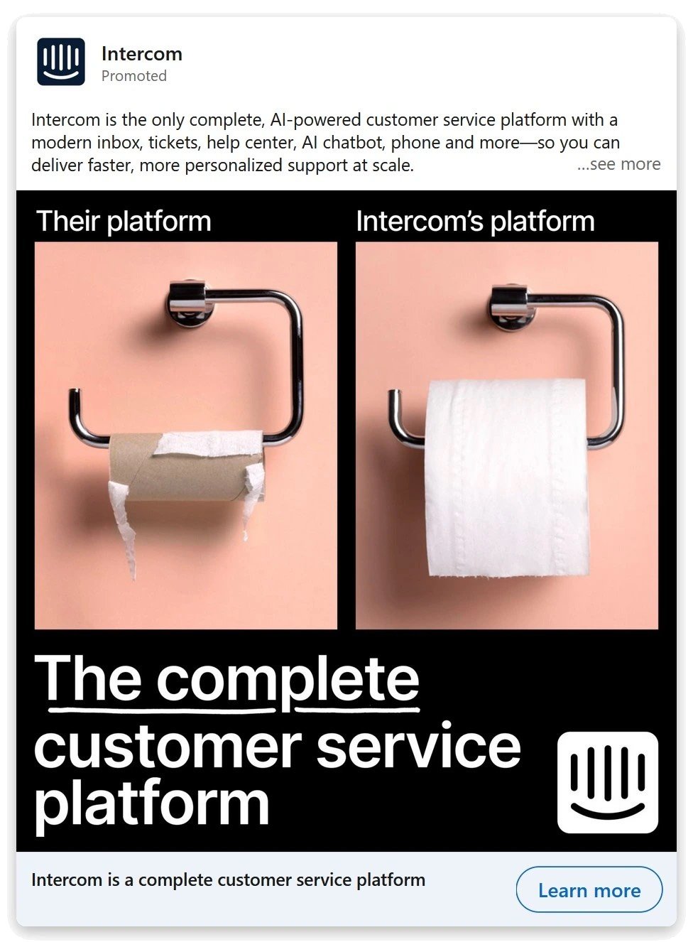 SaaS LinkedIn Ads by Intercom