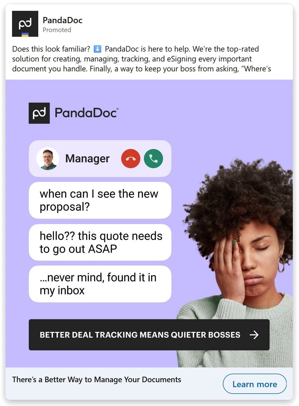 SaaS LinkedIn Ads by PandaDoc