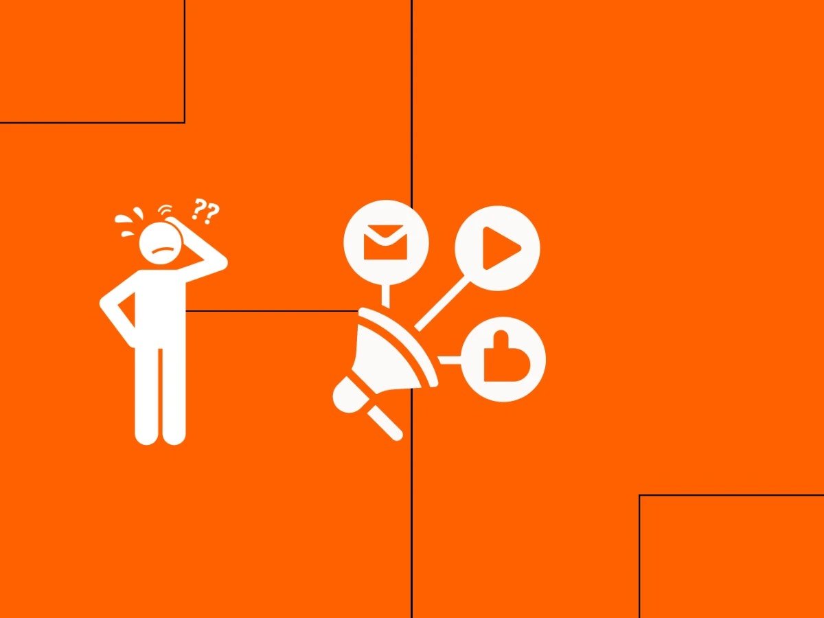 Graphic illustration of small business marketing problems.